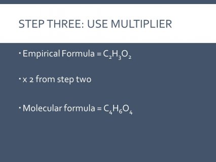 Empirical Formula = C 2 H