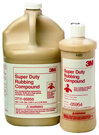 A photo of two bottles of 3M Super Duty Rubbing Compound.