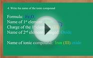 Naming Ionic compounds -Iron () Oxide