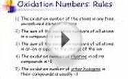 Oxidation Numbers: Rules